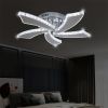 Modern Chandelier Ceiling Fan With Led Lamp Smart Remote Control Crystal Dining Room Fixtures Pendant Hanging Light Porch Lustre