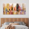 Hand Painted Urban Architecture Landscape Abstract Oil Painting Canvas Nordic Poster Wall Art Picture Living Room Home Decor